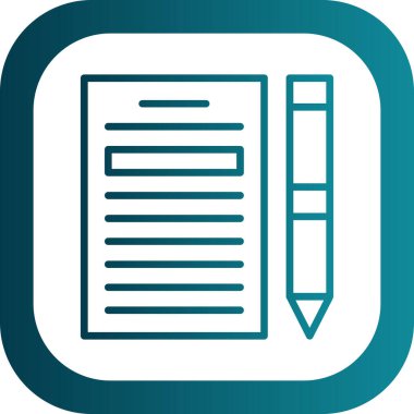 Kağıt ve kalem. Web simgesi basit illüstrasyon