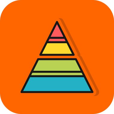 Piramit düz vektör simgesi