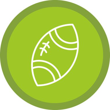 Düz stil rugby topu simgesi