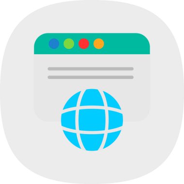 Web tarayıcı simgesi, vektör illüstrasyonu basit tasarım