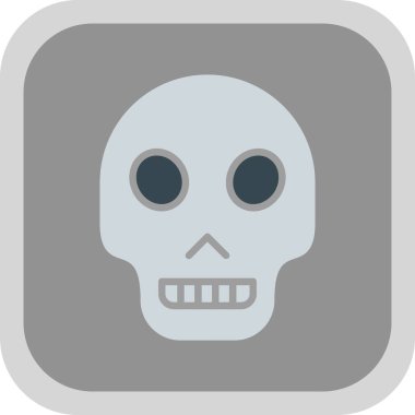 kafatası düz yuvarlak vektör simgesi