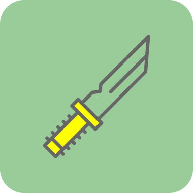 Bıçak düz simgesi, vektör illüstrasyonu 