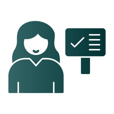 İşaretli kadın vektör illüstrasyonu