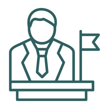 iş adamı simgesi, satır vektör illüstrasyonu