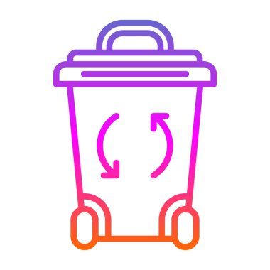 Çöp Kutusu simgesi, vektör illüstrasyonu basit tasarım