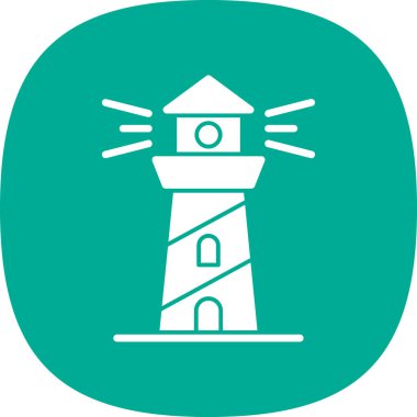 deniz feneri web simgesi, vektör illüstrasyonu 