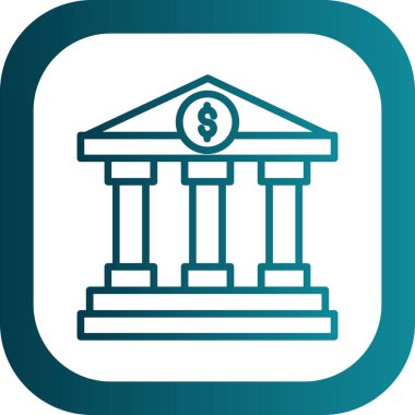 Banka bina simgesini, basit vektör çizim 