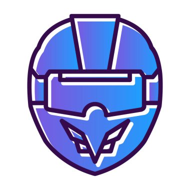 VR Yarış Miğferi ikon vektör illüstrasyonu