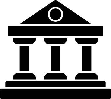 Banka binası. Web simgesi basit illüstrasyon