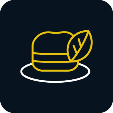 şapka simgesi soyut arkaplanda izole edildi