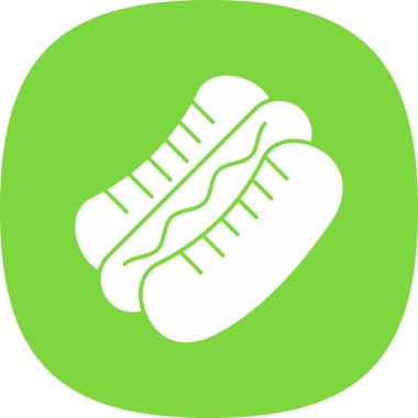 Hot dog simgesi, vektör illüstrasyonu basit tasarım