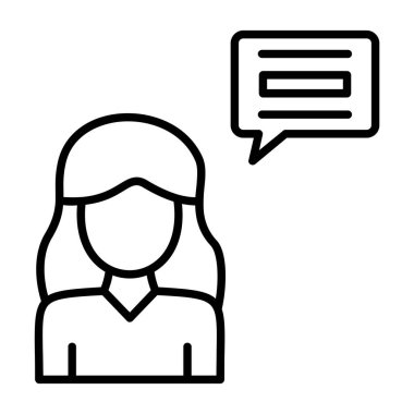 Sosyal medya sohbet vektör tasarımlı kadın avatarı