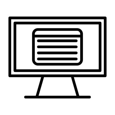 Masaüstü izole edilmiş simge tasarımı ile bilgisayar monitörü