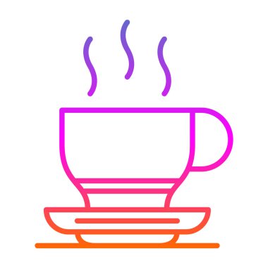 sıcak kahve simgesi, vektör illüstrasyonu