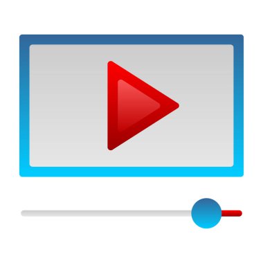 video oynatıcı simgesi, vektör illüstrasyonu 