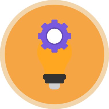 Dişli simgesi olan ampul, vektör illüstrasyon grafik tasarımı