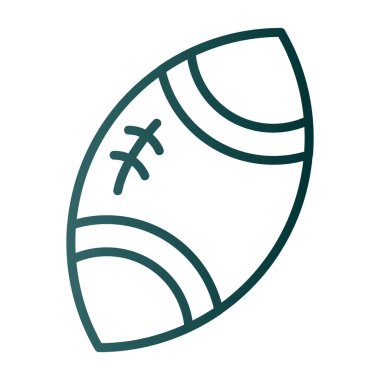 Düz stil rugby topu simgesi