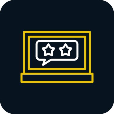 Dizüstü bilgisayarda gözden geçirme imzası, vektör illüstrasyonu basit tasarım