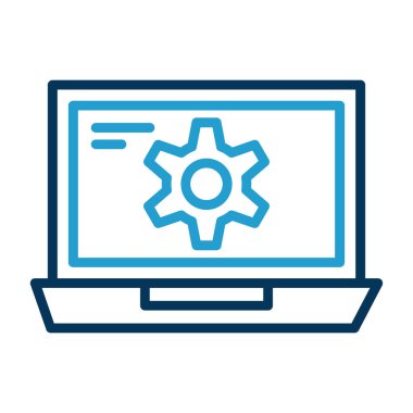 dizüstü bilgisayar simgesi, vektör illüstrasyonu basit tasarım