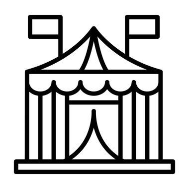 Sirk çadırı simgesi basit web tasarımı illüstrasyonu