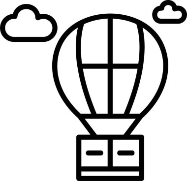 sıcak hava balonu simgesi, vektör illüstrasyonu