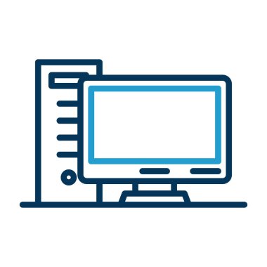 pc bilgisayar simgesinin vektör illüstrasyonu 