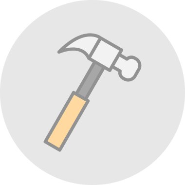 Çekiç simgesi, vektör illüstrasyonu basit tasarım