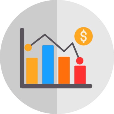 Pazar dalgalanması simgesi, vektör illüstrasyonu