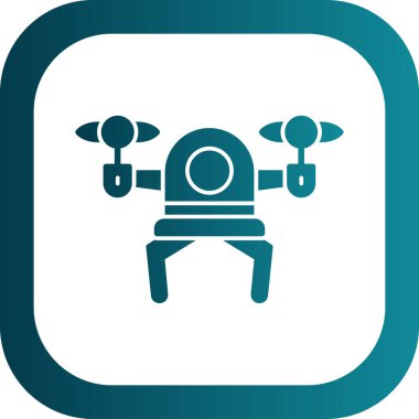 Drone simgesi, vektör illüstrasyonu basit tasarım