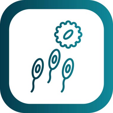 Sperm simgesi yuvarlak, basit tarz, homurdanma ve yumuşak gölge