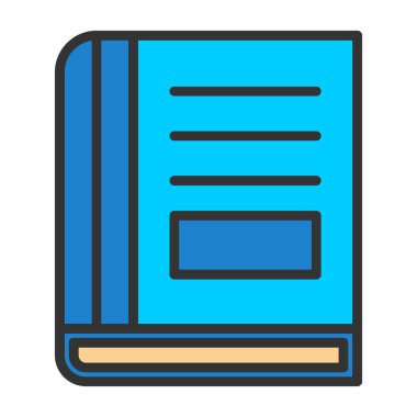 Kitap satırı simgesi, vektör çizim 