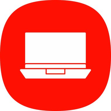 Basit dizüstü bilgisayar simgesi, vektör illüstrasyonu