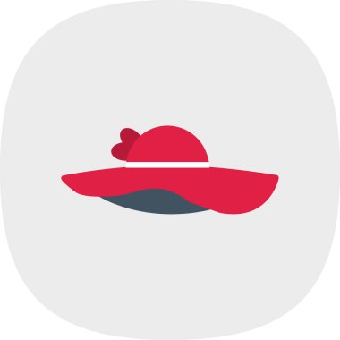 güneş şapkası simgesi, vektör illüstrasyonu