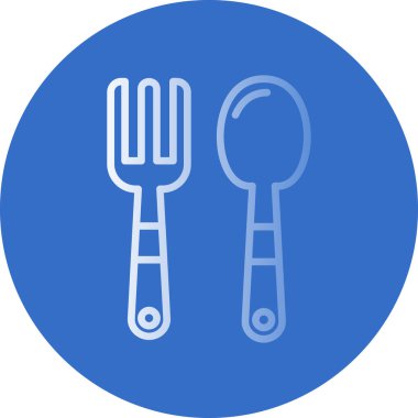 Çatal ve kaşık, bebek çatal ve kaşık vektör çizimi