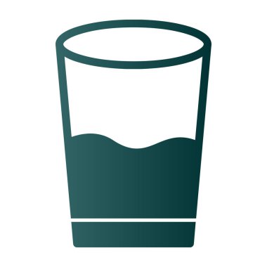 Bir bardak su, içecek ikonu, beyaz arkaplanda izole edilmiş. 
