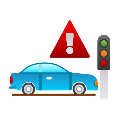 Trafik ışıkları ve arabalı trafik ışığı