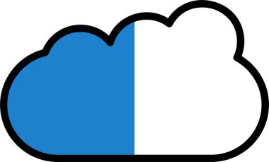 Basit Bulutlu hava simgesi, vektör illüstrasyonu