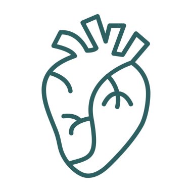 İnsan kalbi simgesi, vektör illüstrasyonu basit tasarım