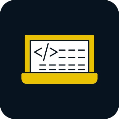 Kodlama simgesinin vektör illüstrasyonu 