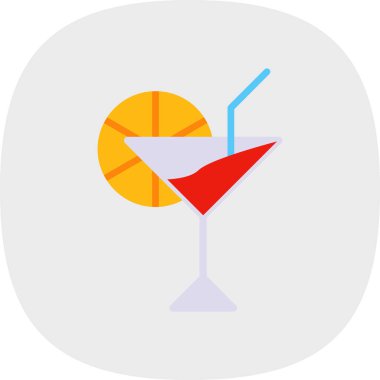 Kokteyl. Web simgesi basit illüstrasyon