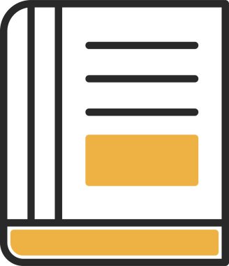 Kitap satırı simgesi, vektör çizim 