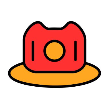 Bir şapka karikatür simgesinin vektör çizimi