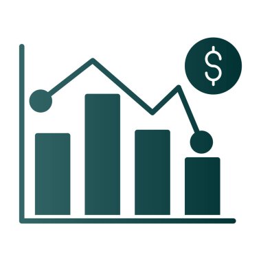 Pazar dalgalanması simgesi, vektör illüstrasyonu