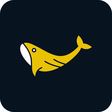 Balina simgesi. Vektör çizim 