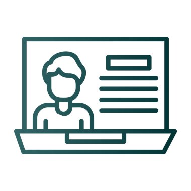 çevrimiçi eğitim çizgisi simgesi, vektör illüstrasyon tasarımı, eğitim geçmişi