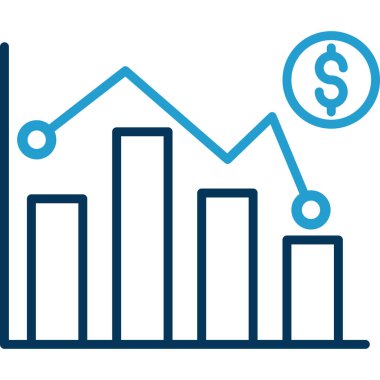 Pazar dalgalanması simgesi, vektör illüstrasyonu