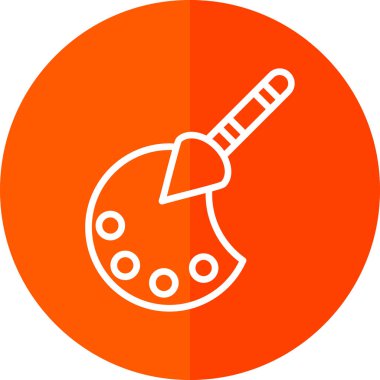 Palet boyama ve boya fırçası simgesi, vektör illüstrasyonu