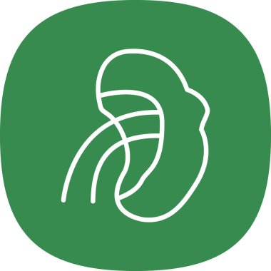 Yeşil ve beyaz bir ikonun vektör illüstrasyonu