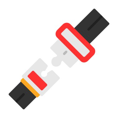 Emniyet kemeri düz simgesi, vektör illüstrasyonu 