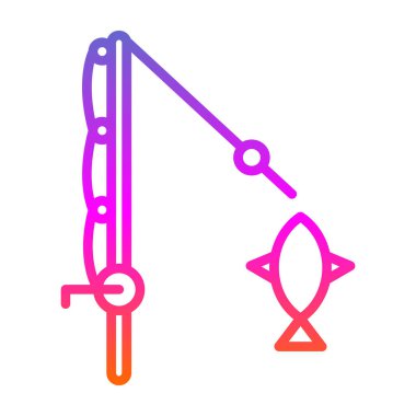 balıkçılık simgesi vektör taslağı çizimi 